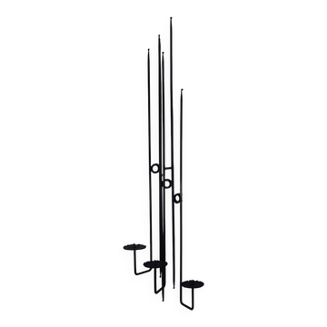 Brutalist German Iron Wall Candleholder, 1960s