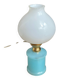 Lampe en opaline blanche et bleue 