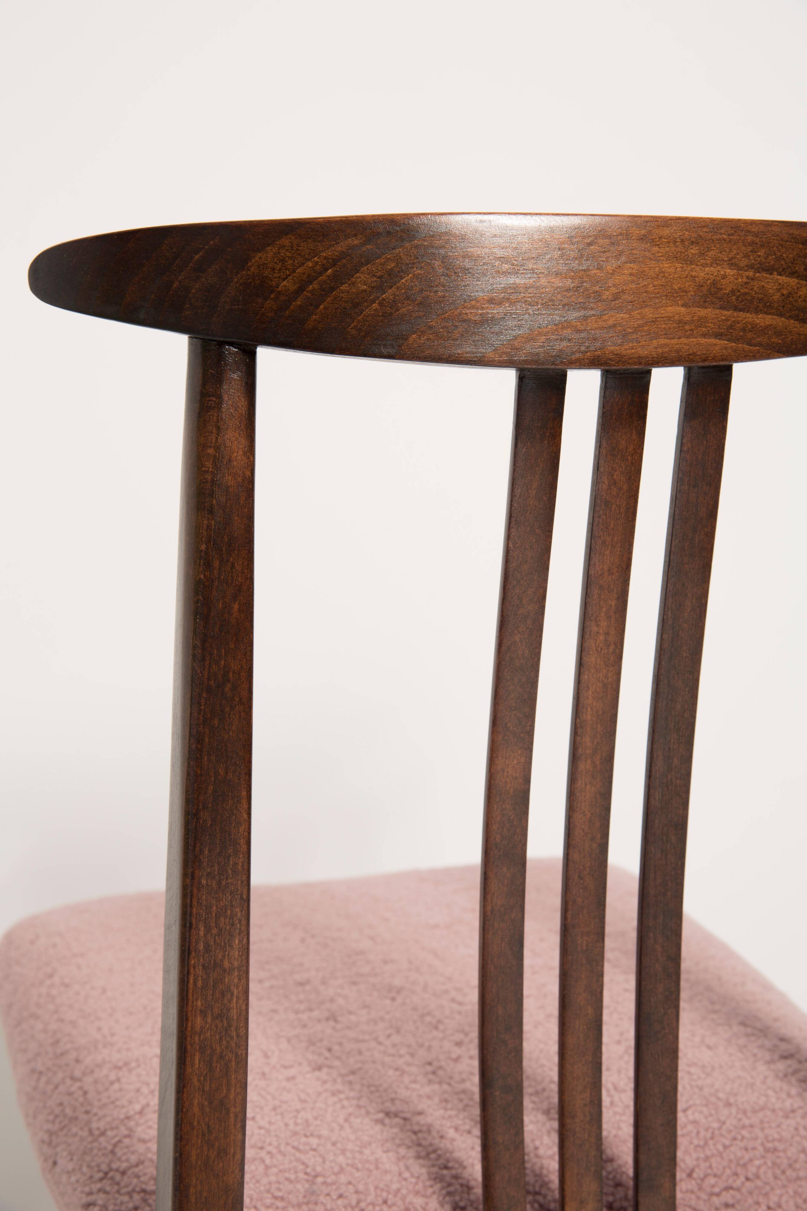 Blush Pink Bouclé Chair, Mid-Century Modern, designed by Mr. Zielinski, Europe, 1960s