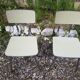 Pair plastilux chrome metal chair & formica + plate 50s vintage