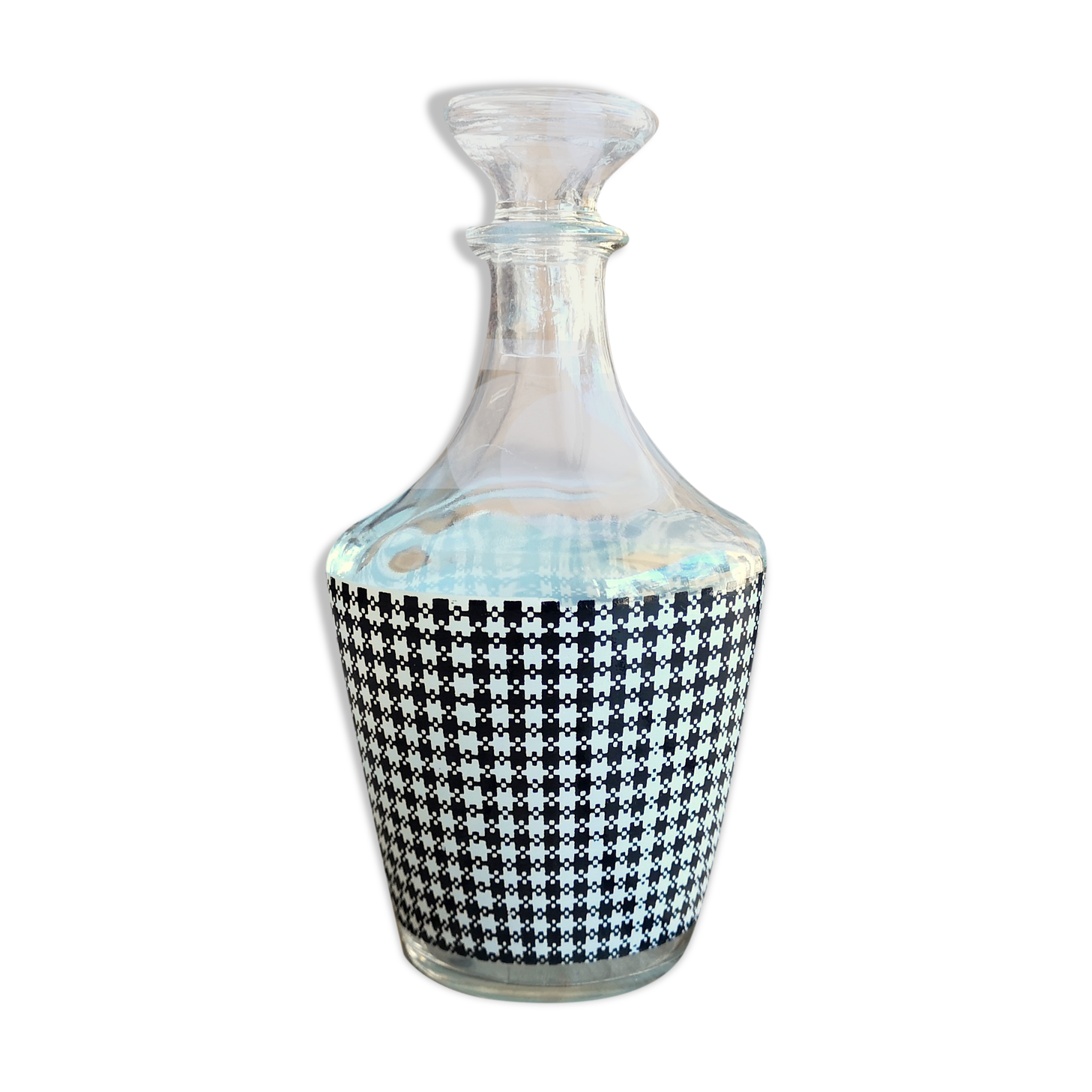 Carafe Luminarc Vintage with Bouchon with Black and White Carreaux décor