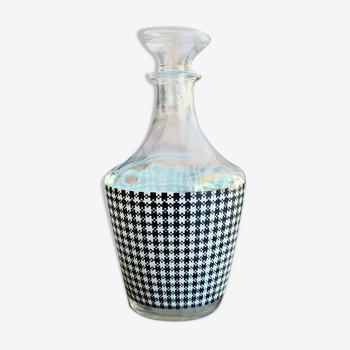 Carafe Luminarc vintage avec bouchon à décor à Carreaux Noirs et Blancs