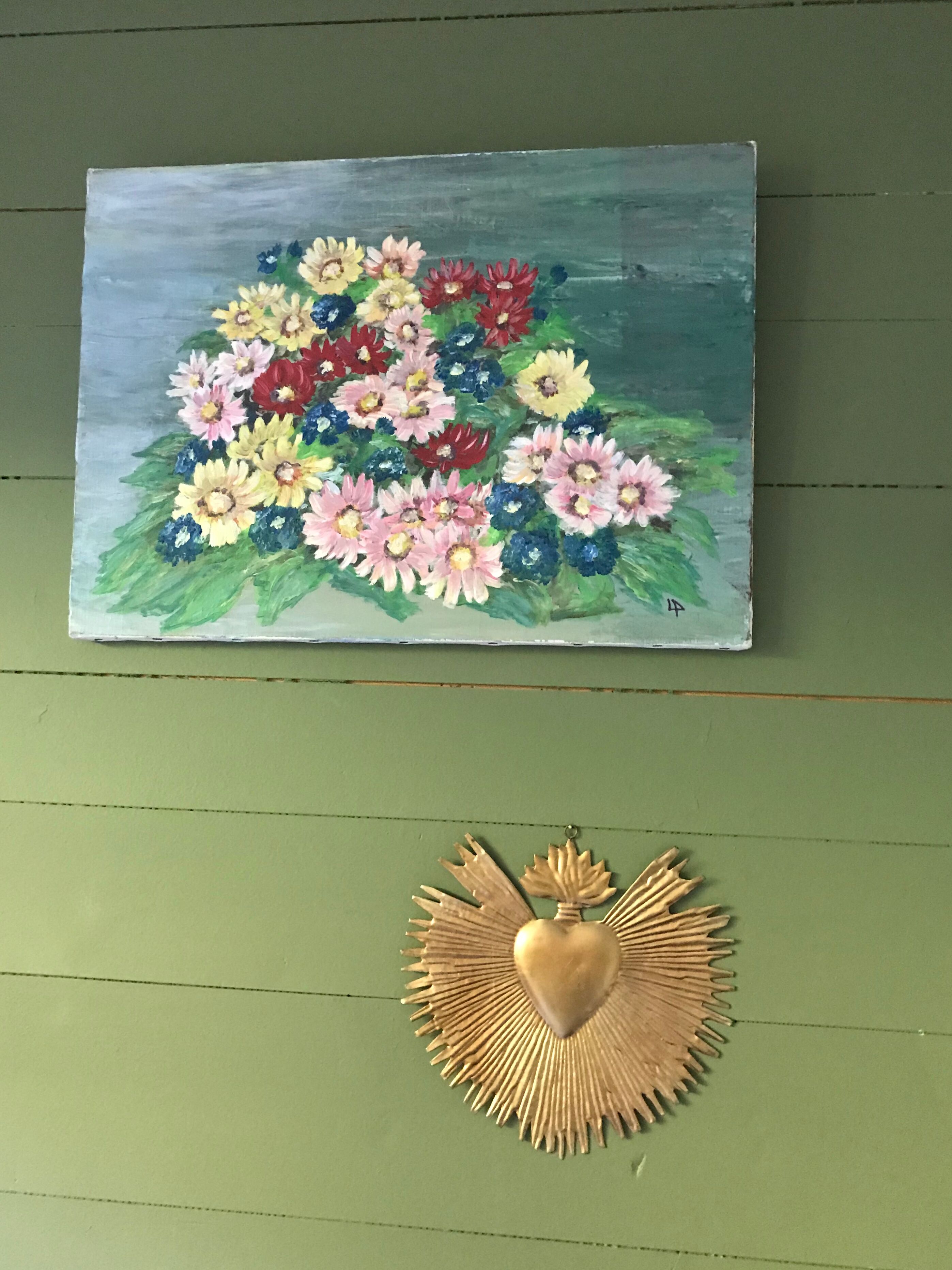 Oil on canvas small flowers