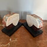 Pair of luxury art deco marble bookends