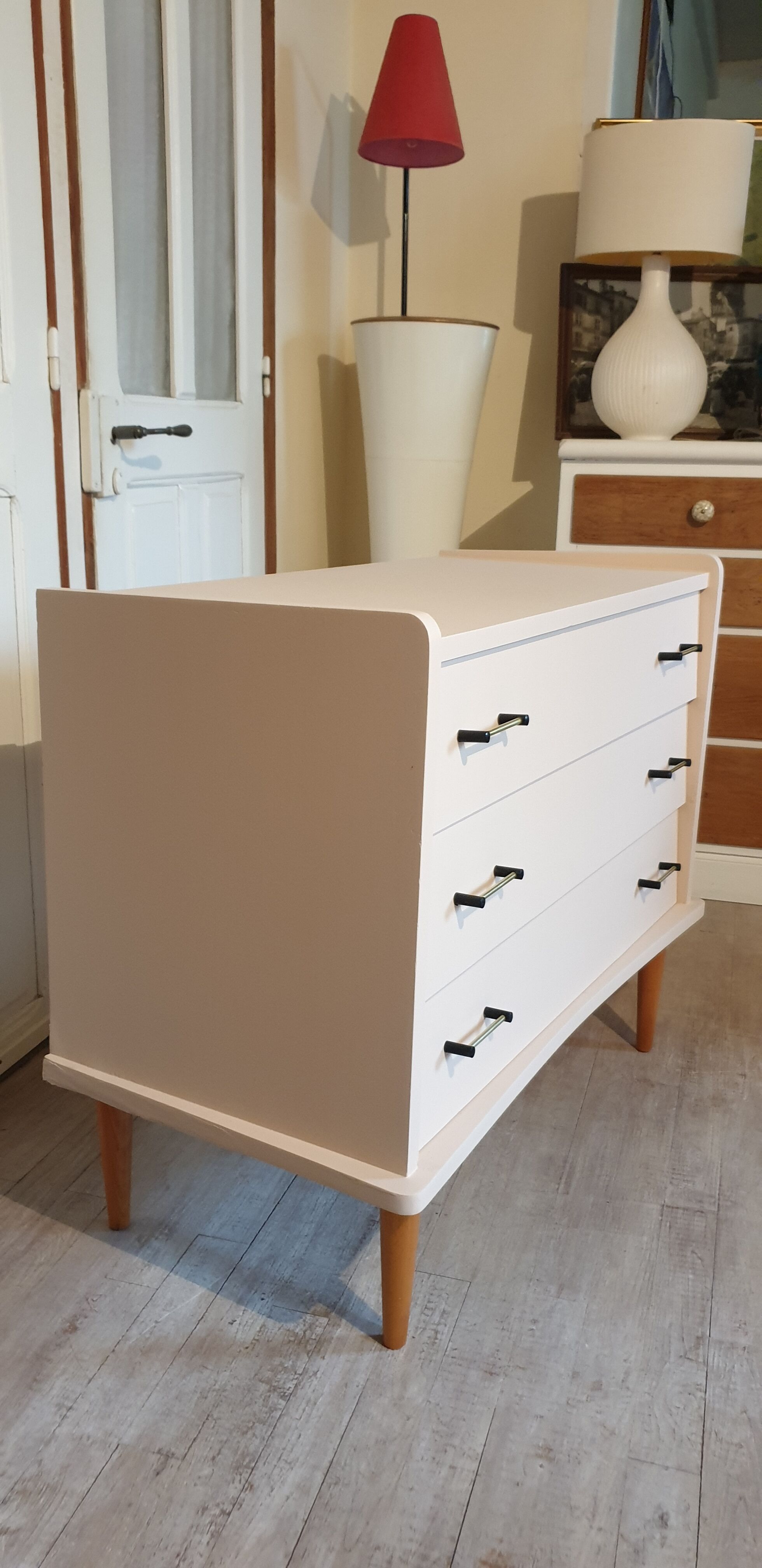Pink vintage chest of drawers