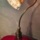 Bronze lamp, art nouveau brass 50x30 with tulip glass paste