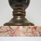 Lampe vasque art déco métal et marbre signée a.ducobu décor fleurs oiseau