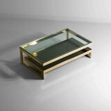 Table Basse Plaquée Or en Forme de G de Belgochrom, 1970s