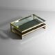 Gold Plated G-Shaped Coffee Table from Belgochrom, 1970s