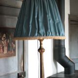 Florentine gilded wood floor lamp, floor lamp with lampshade