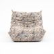 Togo lounge chair with pouf and 2-seater sofa in patterned fabric by Michel Ducaroy for Ligne Roset, set of 3