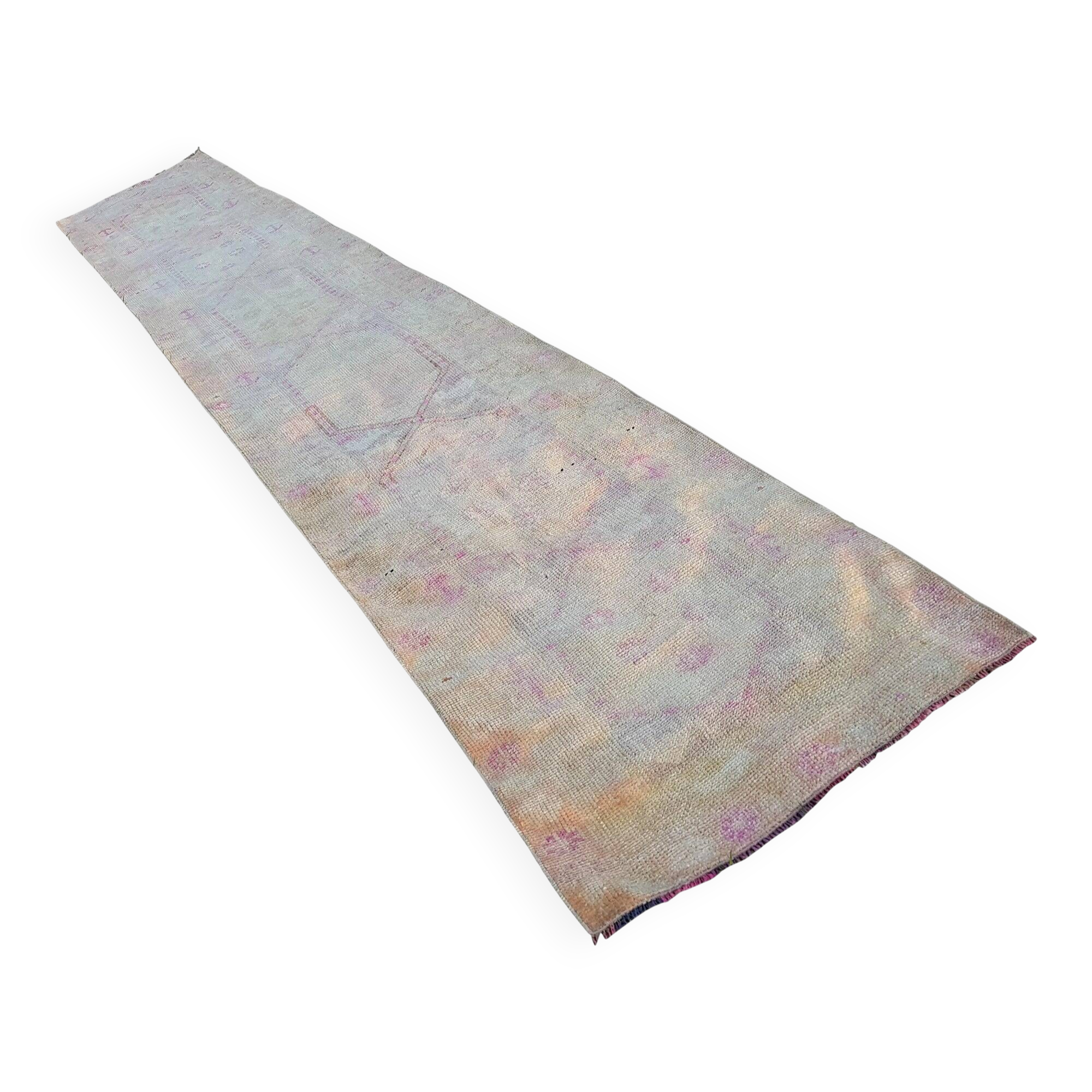 Vintage Turkish hallway rug 84x470 cm