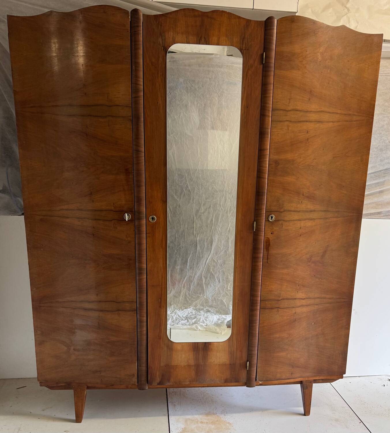 Vintage wardrobe with compass feet