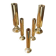 Set of candlesticks and tubular vases in solid brass.