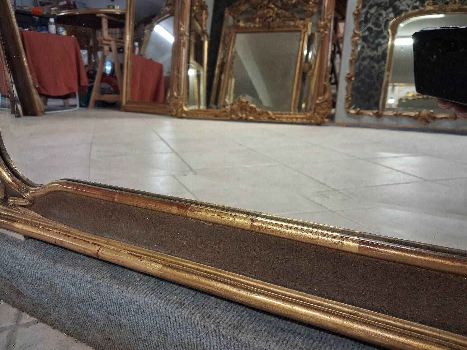 Miroir époque art nouveau 169 x 100