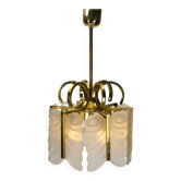 Brass and Glass Pendant Lamp by Carl Fagerlund for Orrefors