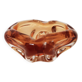 Ashtray, Amber Murano glass pocket emptier from the 60s-70s