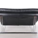 Italian Black leather Postmodern 2 seater sofa, 1970s