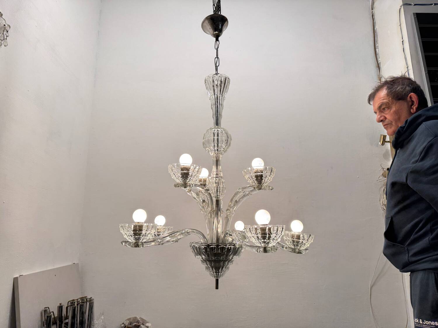 Art Deco Murano Glass Chandelier 1940’s