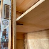 Cupboard, showcase 2 doors in dark wood