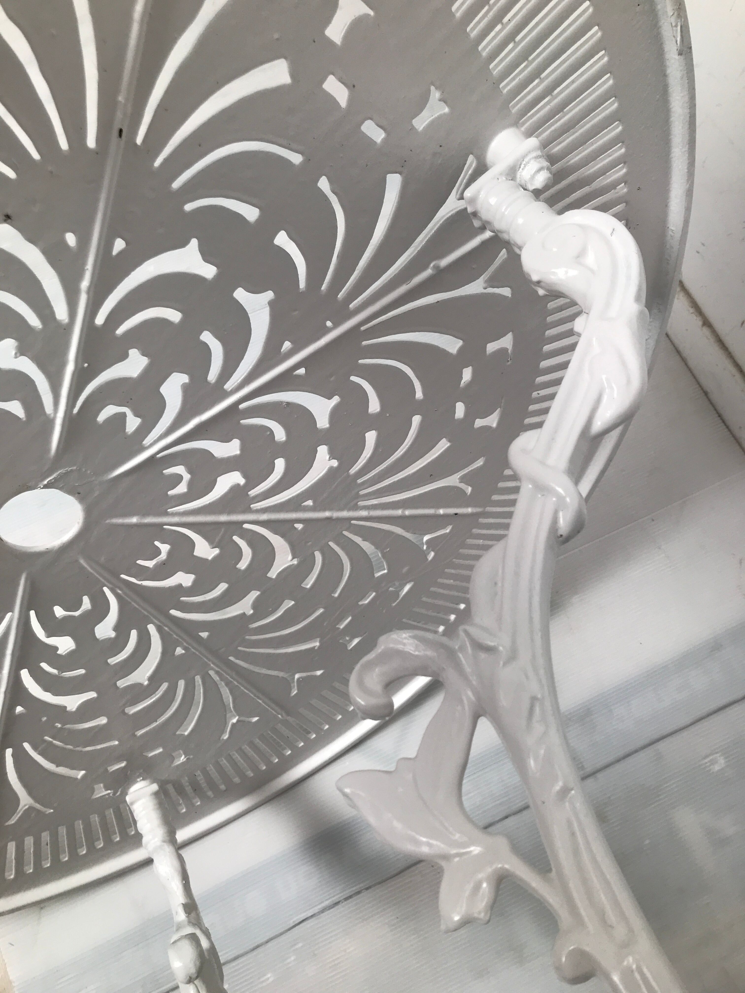 Old white rock garden furniture