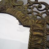 Pair of 3-light beveled mirror wall lights in Napoleon style, gilded bronze