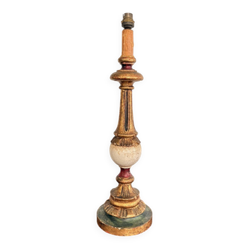 Vintage Ostrich Egg Lamp Stand Art Deco Venetian Florentine Candle Holder