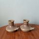 Pair of slow handcrafted stoneware candlesticks, bohemian country decor
