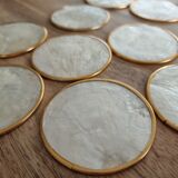 Ensemble de 9 sous-verres en nacre