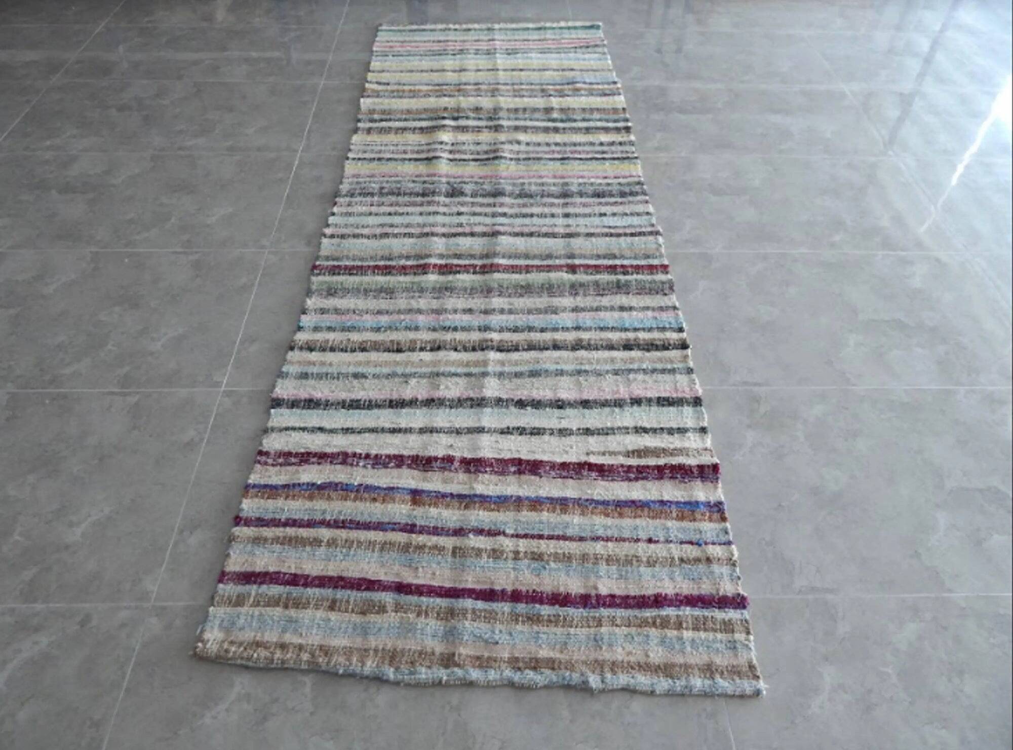 Vintage Turkish hallway rug 117x327 cm