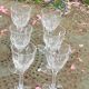 6 large old-cut crystal wine glasses, magnificent patterns