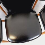 Set of 6 vintage Baumann Essor chairs in beech wood and skai