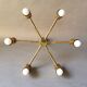 Luster 6 Italian gilded brass fires 1970
