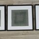 Trio Vintage Optical Art Tableaux - Victor Vasarely - Frames 40x40cm