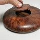 Boite ancienne ronde en loupe d'orme ou thuya