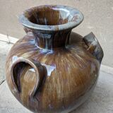 XXL amphora jar in Art Nouveau enamelled stoneware circa 1900