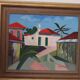 Original Swedish Oil on Canvas – “City View” by Gösta Sigfrid