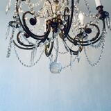 Chandelier with crystal and bronze tassels