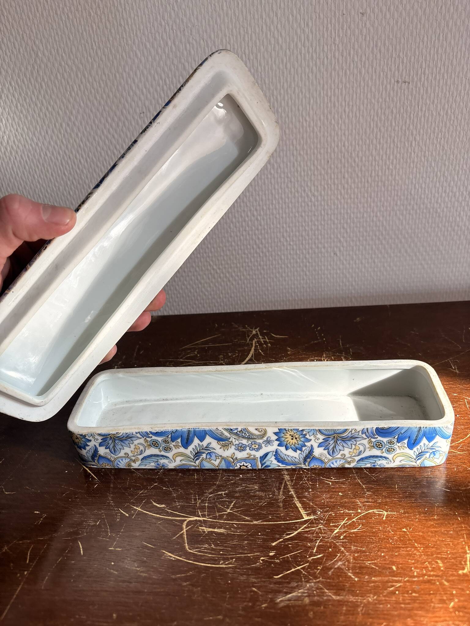 Antique Floral Decorated Porcelain Pill Box Limoges