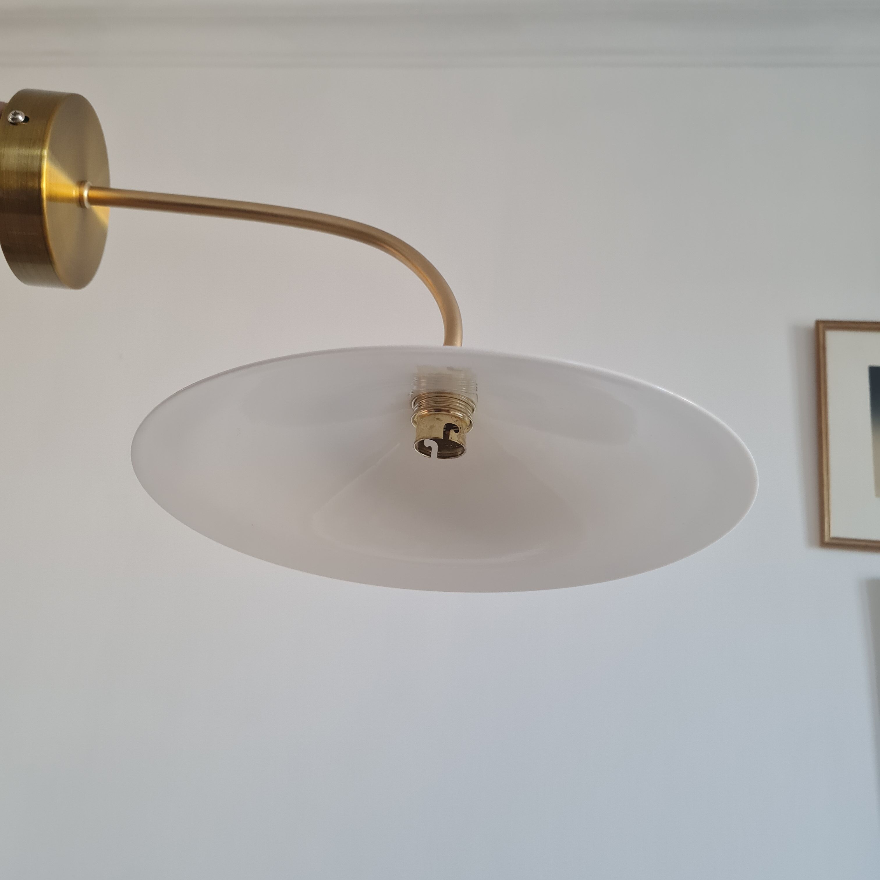Pair of opaline wall lamps