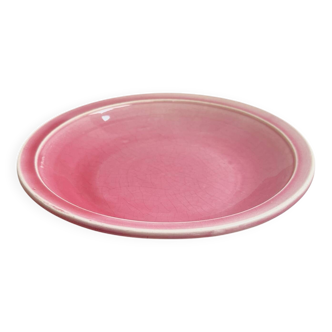 Vintage Vallauris plate - Pink glazed earthenware