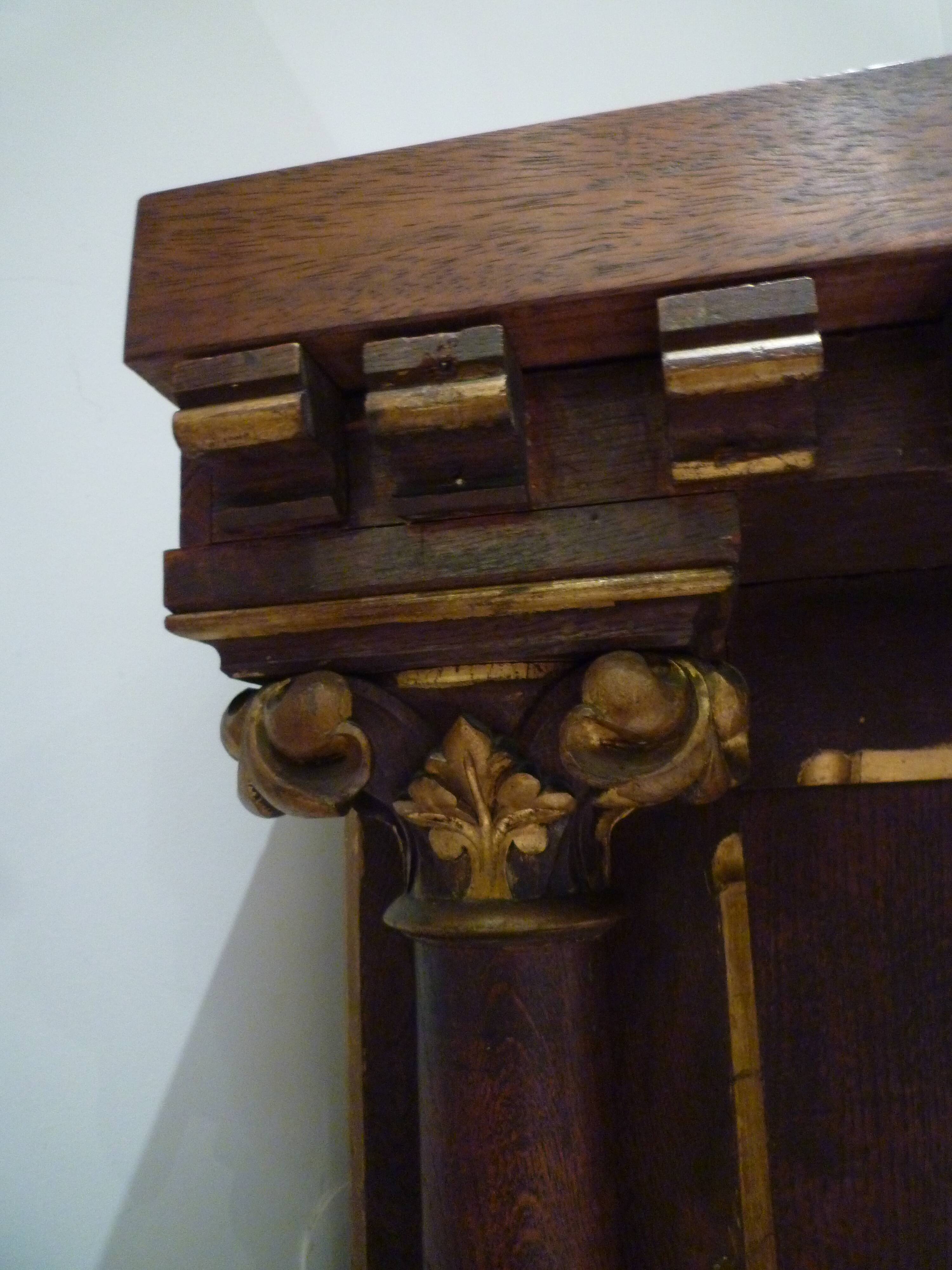 Old corner console, Chapel furniture..