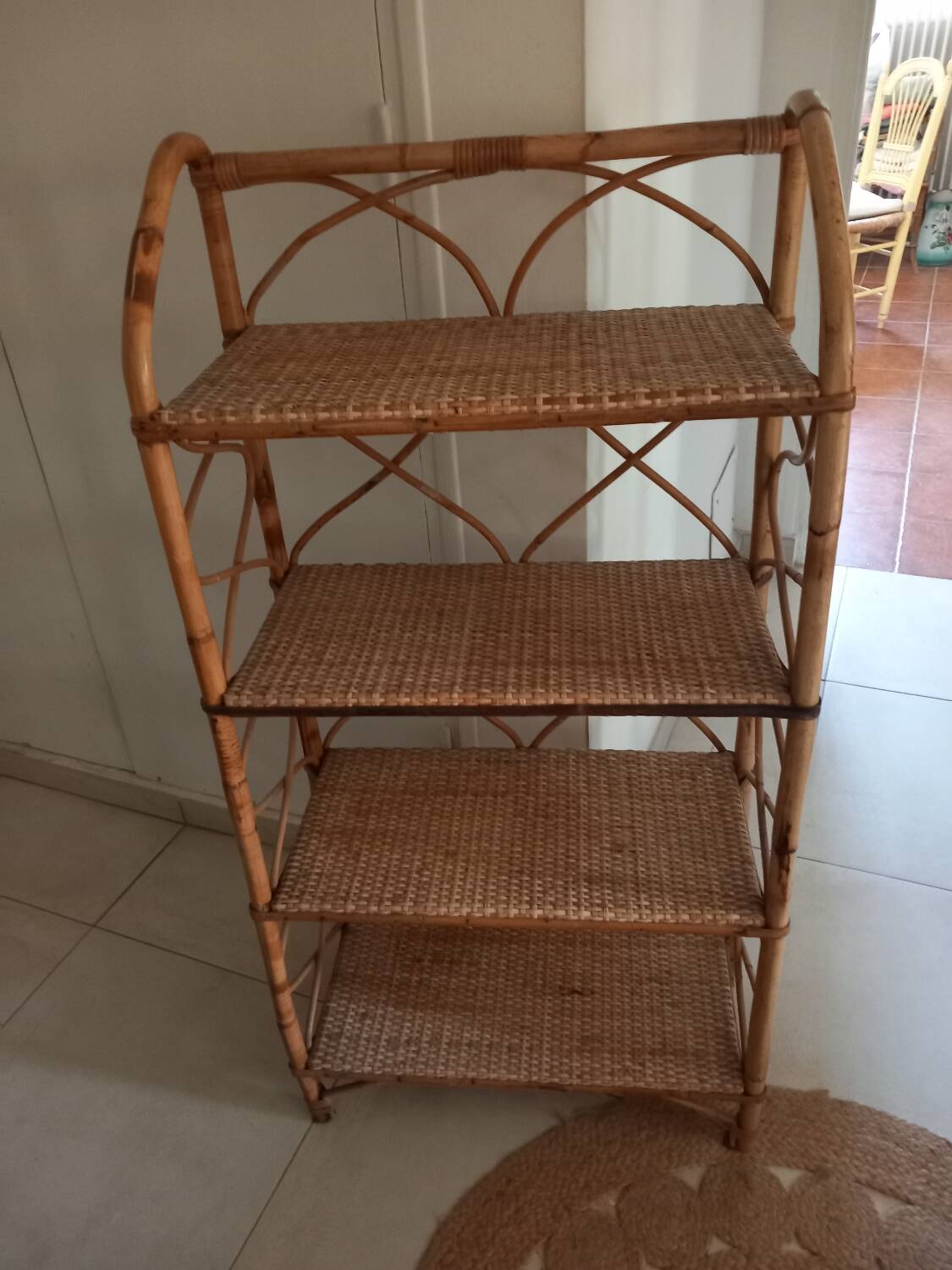 Rattan shelf