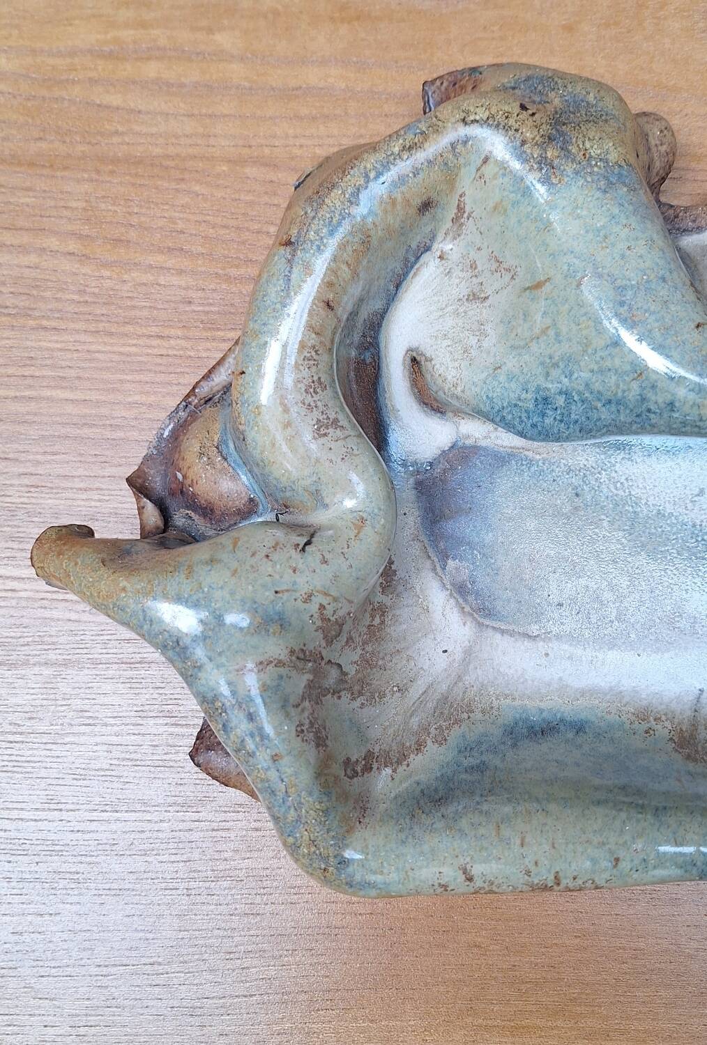 Free-form ceramic trinket tray by Alain and Nadia Pinel