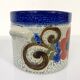 Jardinière en céramique Vintage Knodgen 5260, bleue avec fleurs