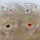 Four ashtrays Reims playing cards spade diamond club heart