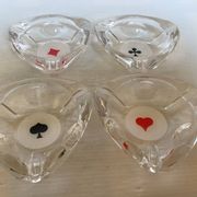 Four ashtrays Reims playing cards spade diamond club heart