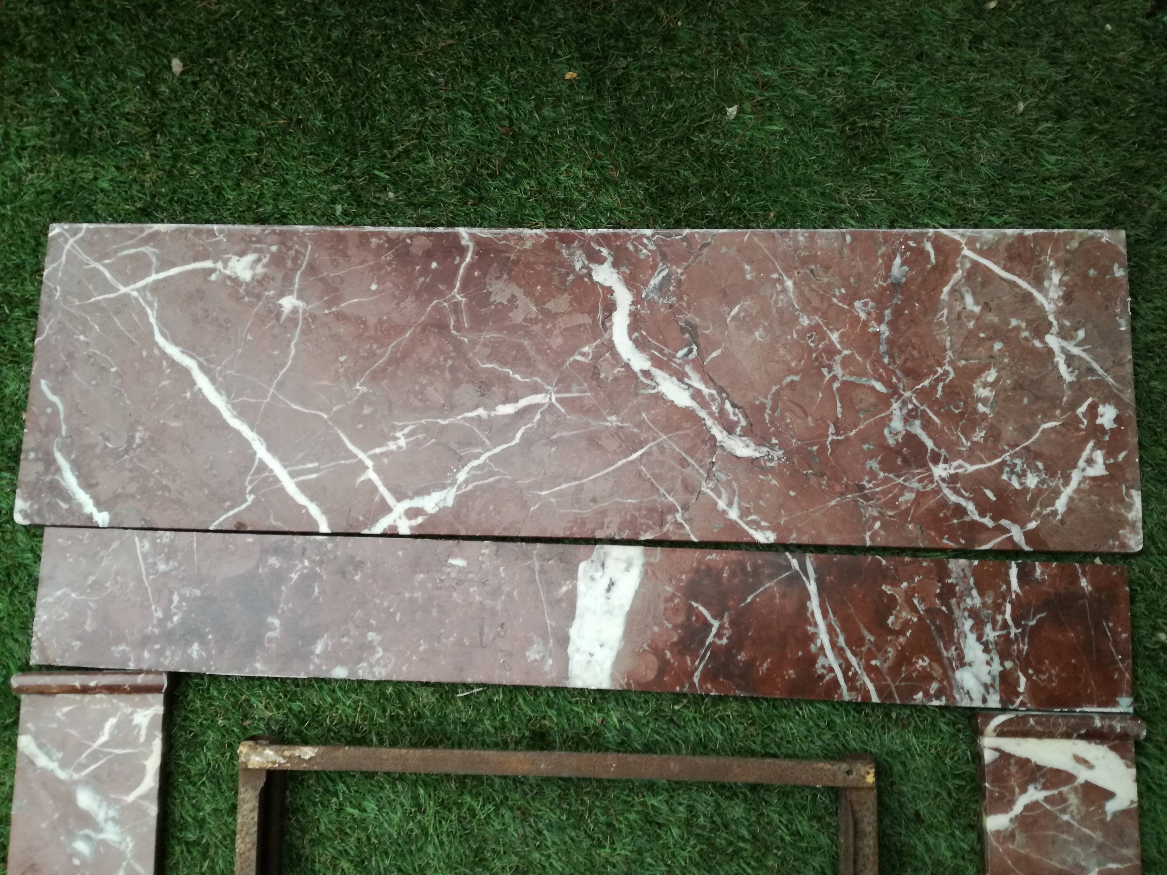 Fireplace in red marble from Languedoc