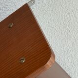 glass wall bookcase in vintage teak 1950