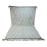 Berber Rug in Ecru Wool with Herringbone Pattern 3x2 Timeless Bohemian Style